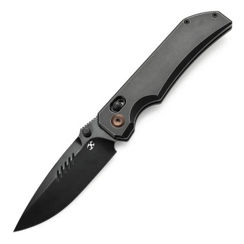Kansept Eaglestrike Folding Knife Blackwash Titanium Handle S35VN Plain Edge Blackwash Finish K1095V2