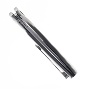 TwoSun Folding Knife Gray Titanium Handle 14C28N Plain Edge TS476