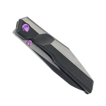 Poikilo Komodo-S Folding Knife Silver/Black Titanium Handle M398 Sheepsfoot Plain Edge Poikilo Komodo-S Folding Knife Silver/Black Titanium Handle M398 Sheepsfoot Plain Edge