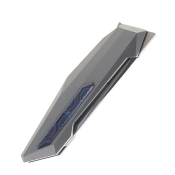 Poikilo Prism Small - M Folding Knife Titanium Handle M398 Reverse Tanto Plain Edge PSW Finish Poikilo Prism Small - M Folding Knife Titanium Handle M398 Reverse Tanto Plain Edge PSW Finish