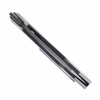 Poikilo Prism Small - M Folding Knife Titanium Handle M398 Reverse Tanto Plain Edge PSW Finish Poikilo Prism Small - M Folding Knife Titanium Handle M398 Reverse Tanto Plain Edge PSW Finish