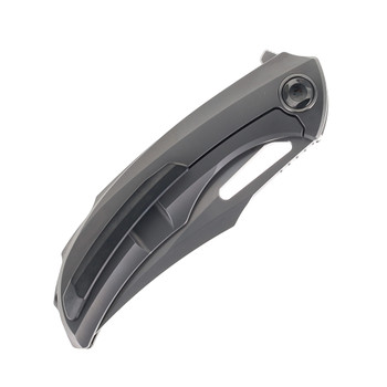 Poikilo Armadillo-S1 Folding Knife Gray Titanium Handle M398 Upswept Pearlescent Stonewash Finish