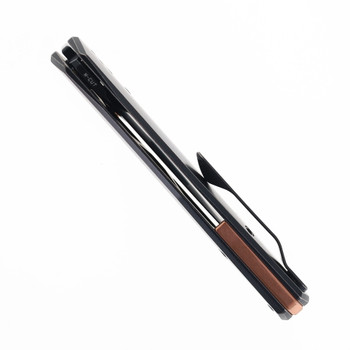 Bestech VK-KUZE Folding Knife Black Stonewash Titanium Handle Magnacut Plain Edge Black Stonewash Finish BT2504C