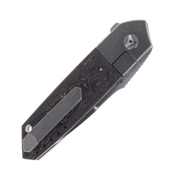 Mechforce Carey Collba Roadster Folding Knife Copper Carbon Fiber Handle M390 Plain Edge Mechforce Carey Collba Roadster Folding Knife Copper Carbon Fiber Handle M390 Plain Edge
