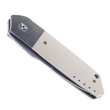 Mechforce Carey Collba Roadster Folding Knife Off White G10 Handle M390 Tanto Plain Edge Mechforce Carey Collba Roadster Folding Knife Off White G10 Handle M390 Tanto Plain Edge