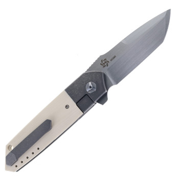 Mechforce Carey Collba Roadster Folding Knife Off White G10 Handle M390 Tanto Plain Edge Mechforce Carey Collba Roadster Folding Knife Off White G10 Handle M390 Tanto Plain Edge