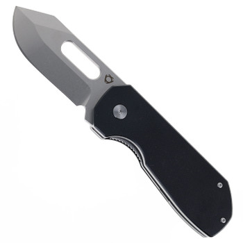 SixLeaf SL-38 Folding Knife Black G10 Handle M390 Plain Edge Stonewash Finish