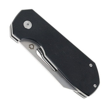 SixLeaf SL-38 Folding Knife Black G10 Handle M390 Plain Edge Stonewash Finish