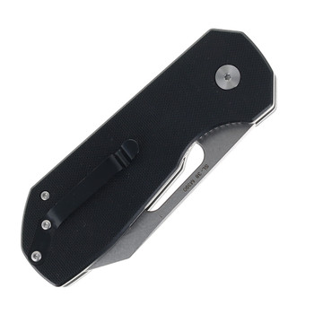 SixLeaf SL-38 Folding Knife Black G10 Handle M390 Plain Edge Stonewash Finish