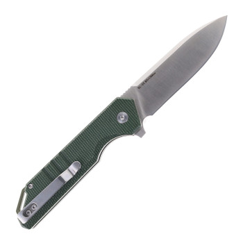 SixLeaf SL-53-MIC Folding Knife Green Micarta Handle 8Cr13Mov Plain Edge