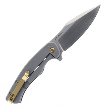 SIxLeaf SL-54-Steel Folding Knife Gray Stainless Steel Handle 8Cr13Mov Plain Edge