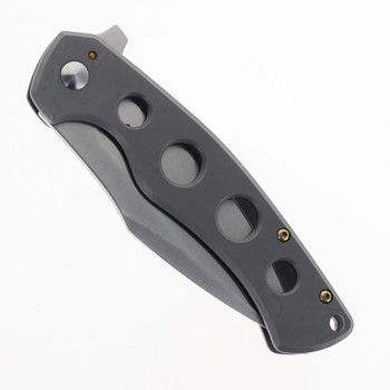 SIxLeaf SL-54-Steel Folding Knife Gray Stainless Steel Handle 8Cr13Mov Plain Edge