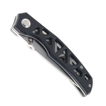 SIxLeaf SL-55 Folding Knife Black G10 Handle 9Cr14MoV Plain Edge