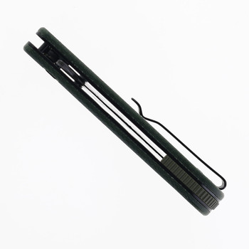 SIxLeaf SL-59 Folding Knife  Green Micarta Handle Damascus Plain Edge