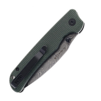 SIxLeaf SL-59 Folding Knife  Green Micarta Handle Damascus Plain Edge