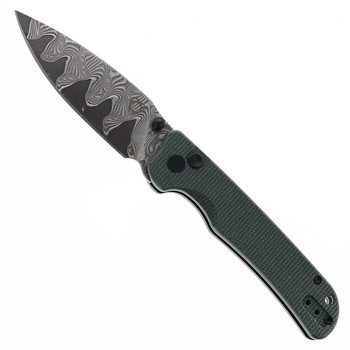 SIxLeaf SL-59 Folding Knife  Green Micarta Handle Damascus Plain Edge