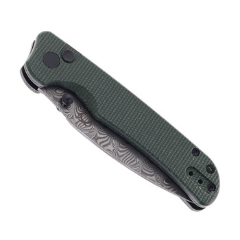SIxLeaf SL-59 Folding Knife  Green Micarta Handle Damascus Plain Edge