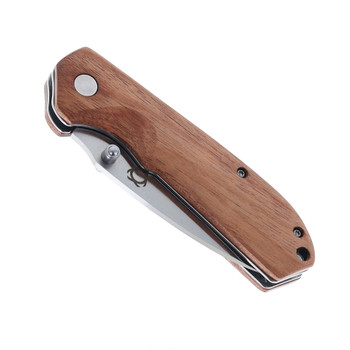 SixLeaf Folding Knife Wood Handle 8Cr13MoV Plain Edge SL-51-WD