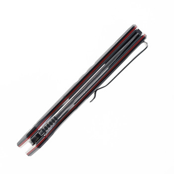 SixLeaf Folding Knife Black G10 Handle Damascus Plain Edge 52-BLK