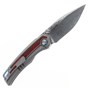 SixLeaf Folding Knife Titanium/Red G10 Handle 10Cr15MoV Plain Edge 48-Red
