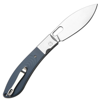 CJRB Sasaya Folding Knife Gray G10 Handle AR-RPM9 Drop Point Plain Edge Stonewash Finish J1959-GY