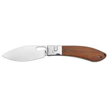CJRB Sasaya Folding Knife Wood Handle AR-RPM9 Drop Point Plain Edge Stonewash Finish J1959-WD