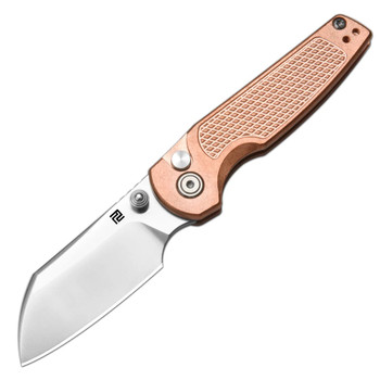 Artisan Cutlery Cleo Folding Knife Copper Handle S90V Wharncliffe Plain Edge 1871G-CO
