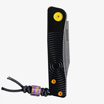 Tactile Knife Co  Groove Bexar Folding Knife Black Titanium Handle Magnacut Clip Point Plain Edge 20-BX-MC01-TTGV