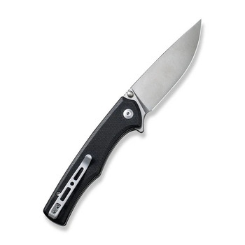Sencut Crowley Folding Knife Black G10 Handle D2 Drop Point Plain Edge Satin Finish S21012-4