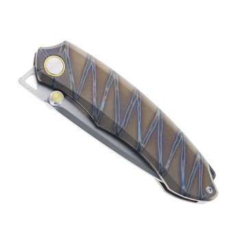 Remette Folding Knife Titanium Handle M390 Drop Point Plain Edge WD108-C