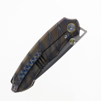Remette Folding Knife Titanium Handle M390 Drop Point Plain Edge WD108-C