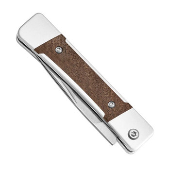 Kizer Little Grand Folding Knife Aluminum/Mkuruti Wood Handle Nitro-V Drop Point Plain Edge V2670A1