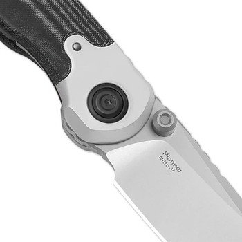 Kizer Pioneer Folding Knife Aluminum/Black Micarta Handle Nitro-V Drop Point Plain Edge ZX-FK03A6 Kizer Pioneer Folding Knife Aluminum/Black Micarta Handle Nitro-V Drop Point Plain Edge ZX-FK03A6
