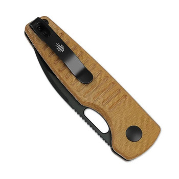 Kizer Parakeet Folding Knife Brown Micarta Handle Nitro-V Drop Point Plain Black Blade V2706A3 Kizer Parakeet Folding Knife Brown Micarta Handle Nitro-V Drop Point Plain Black Blade V2706A3