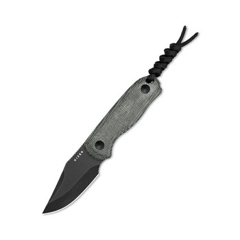 Kizer Drop Bear Fixed Blade Knife Black Micarta Handle AEB-L Plain Black Blade 1092A1