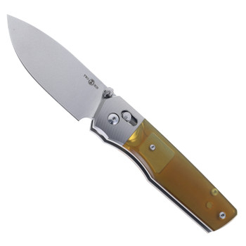 TwoSun Folding Knife Titanium/PEI Handle M390 Plain Edge TS433-M390-PEI