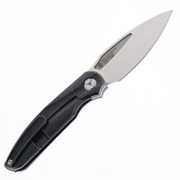 TwoSun Folding Knife Titanium/Carbon Fiber Handle M390 Plain Edge TS341-M390-Black