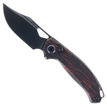 Kunwu Django XL Folding Knife Red G-Mascus Handle Elmax Plain