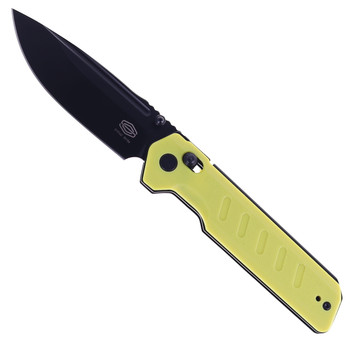 Critical Strike X504 Folding Knife Yellow G10 Handle VG-10 Plain Black Blade X504-YEBF