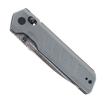 Critical Strike X504 Folding Knife Grey G10 Handle Damascus Plain Edge X504-GRTM