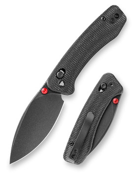 Trivisa Koala-B Folding Knife Black Micarta Handle N690 Drop Point Plain Black Blade