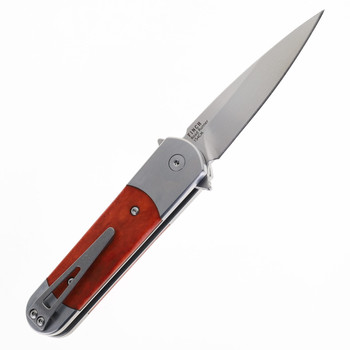 Finch Road Runner Swamp Ranger Folding Knife Tan Bone Smooth Handle 154CM Plain Edge RR320