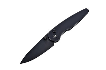 Hightron Birdidi Folding Knife Black Aluminum Handle D2 Plain Black Blade HK06BLK