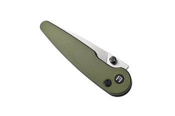 Hightron Birdidi Folding Knife Green Aluminum Handle D2 Plain Edge Satin Finish HK06GRNS