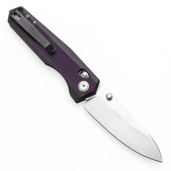 Tenable Beaver Folding Knife Purple/Black G10 Handle Nitro-V Plain Edge Stonewash Finish T1105V1
