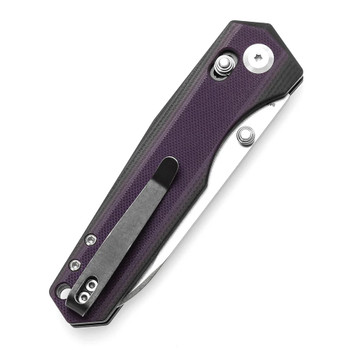 Tenable Beaver Folding Knife Purple/Black G10 Handle Nitro-V Plain Edge Stonewash Finish T1105V1