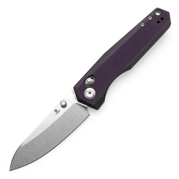 Tenable Beaver Folding Knife Purple/Black G10 Handle Nitro-V Plain Edge Stonewash Finish T1105V1