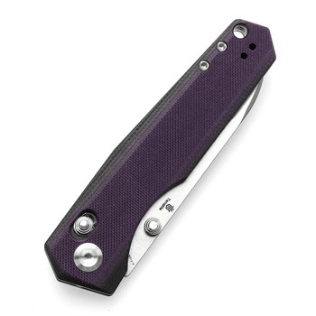 Tenable Beaver Folding Knife Purple/Black G10 Handle Nitro-V Plain Edge Stonewash Finish T1105V1