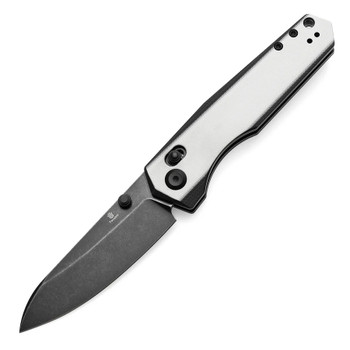 Tenable Beaver Folding Knife Off White/Black G10 Handle Nitro-V Plain Edge Blackwash Finish T1105V2