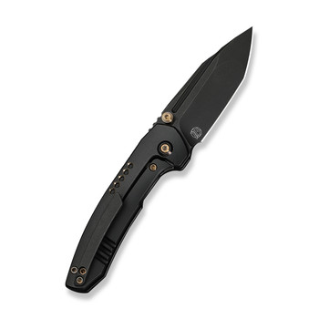 WE Micro Trogon Folding Knife Black Titanium Handle M390 Plain Edge Black Stonewash Finish WE24043-1